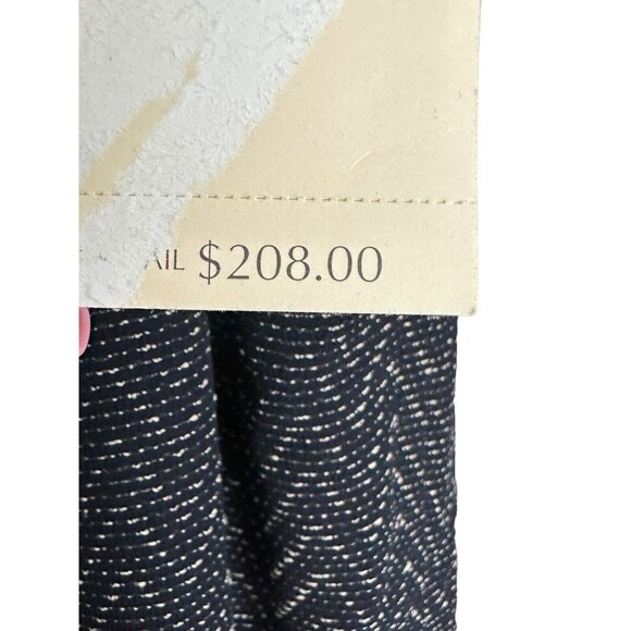 NWT $208 Dana Buchman Size 8 Lined Stretch Zigzag Navy Cream Straight Leg #X3-3 - Picture 6 of 16